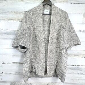 ZARA KNIT Womens Gray Marled Speckled Open Front Kimono‎ Cardigan Sweater